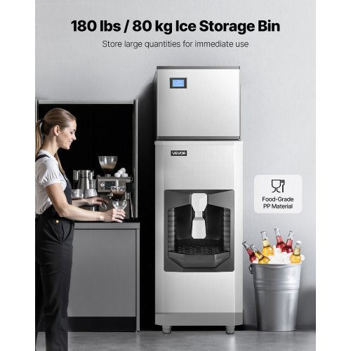 500 pund/dag kommersiell ismaskin 180 pund förvaringsfack Automatisk isdispensering | EU