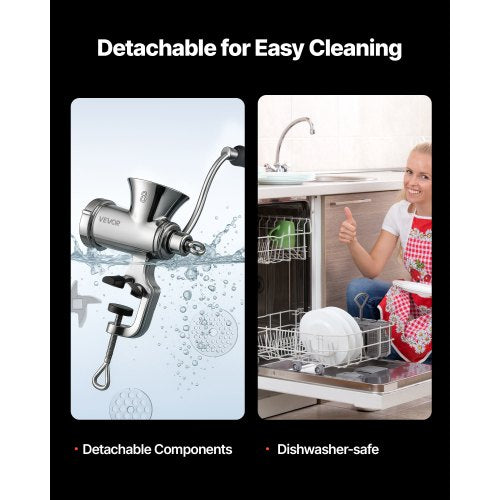 Manueller Fleischwolf, 304 Edelstahl, Fleischwolf, Wurstfüllung, Tischklemme | EU