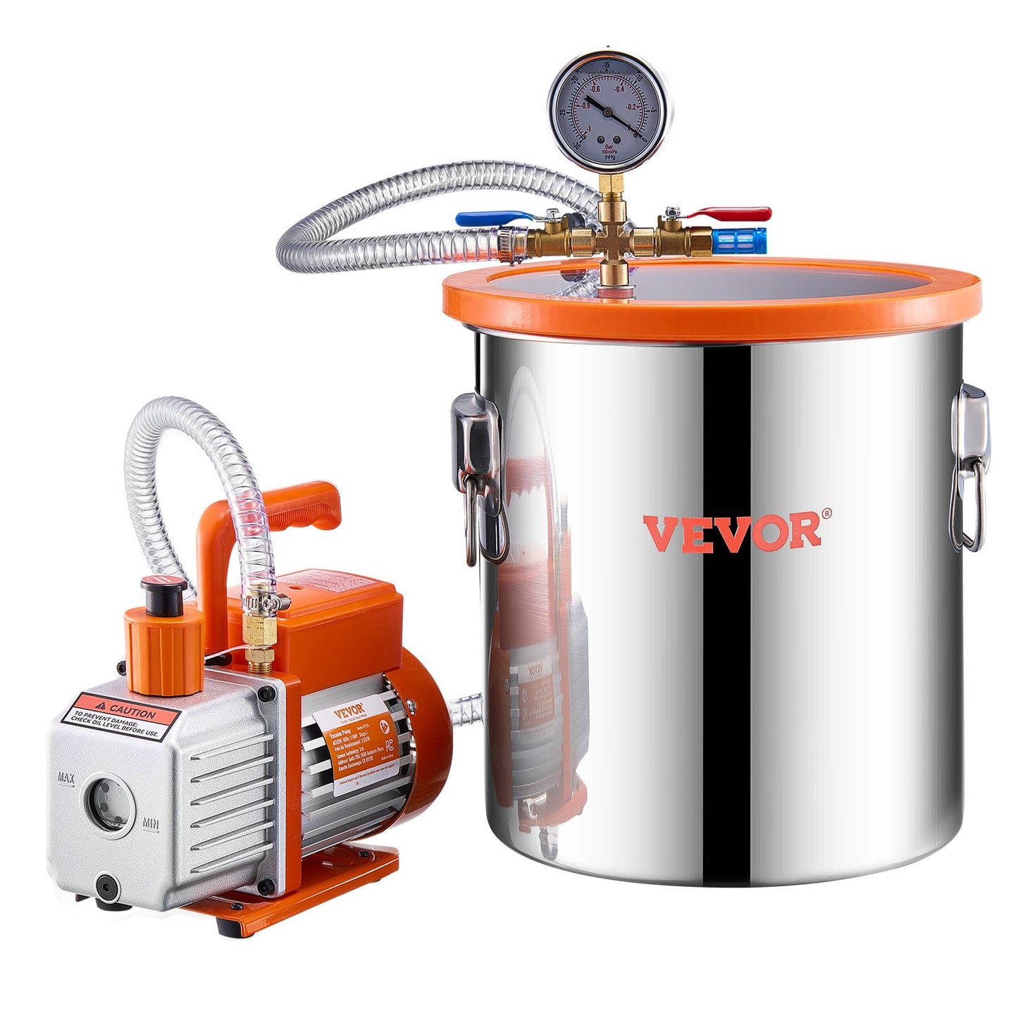 5 gallon vakuumkammare 3.5CFM enstegs pumpavgasningskammaresats