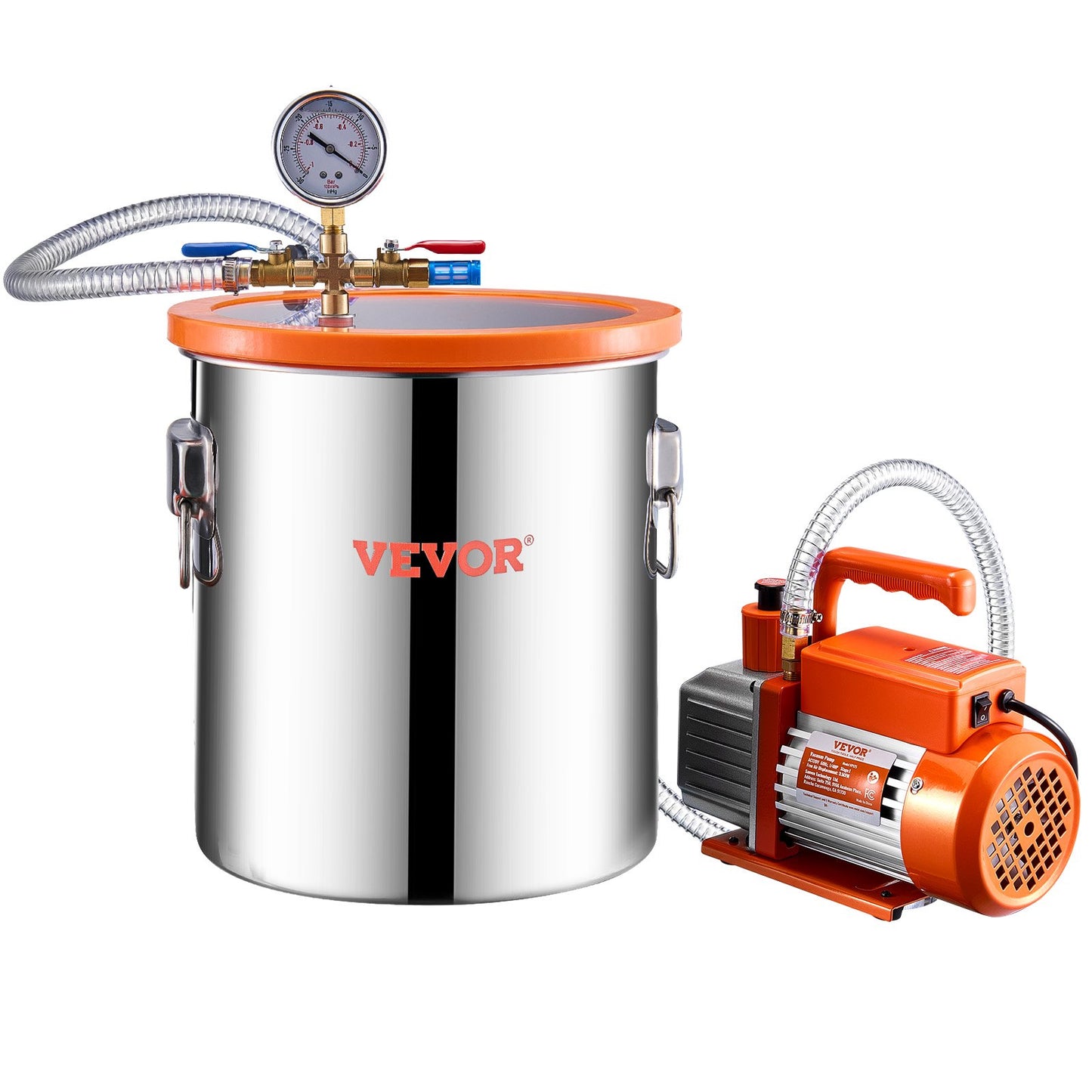 5 gallon vakuumkammare 3.5CFM enstegs pumpavgasningskammaresats