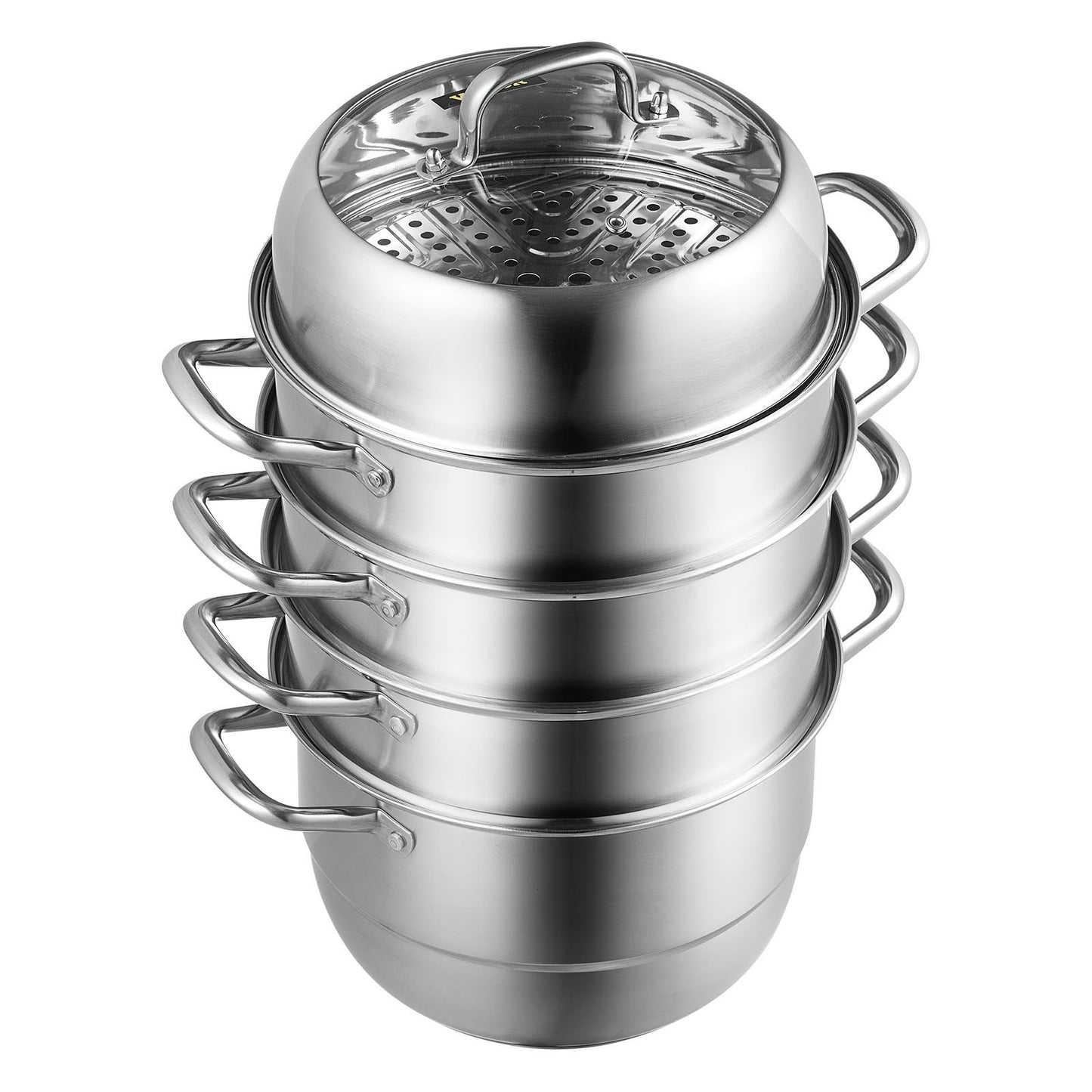 Dumpling Steamer Rostfritt stål 5 Titers Rostfri Steel Steamer Work For Cooking 30cm/11,8inch Food Steamer Pot med gas Elektrisk Grill spis (Dia 30cm)