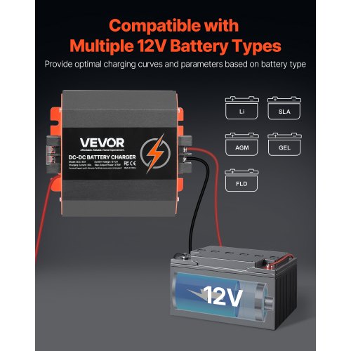 12V 30A DC till DC-laddare Batteriladdare 375W för bly-syra litium AGM