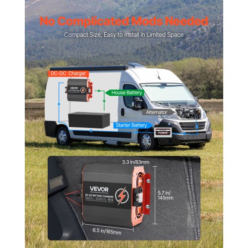 12V 30A DC till DC-laddare Batteriladdare 375W för bly-syra litium AGM