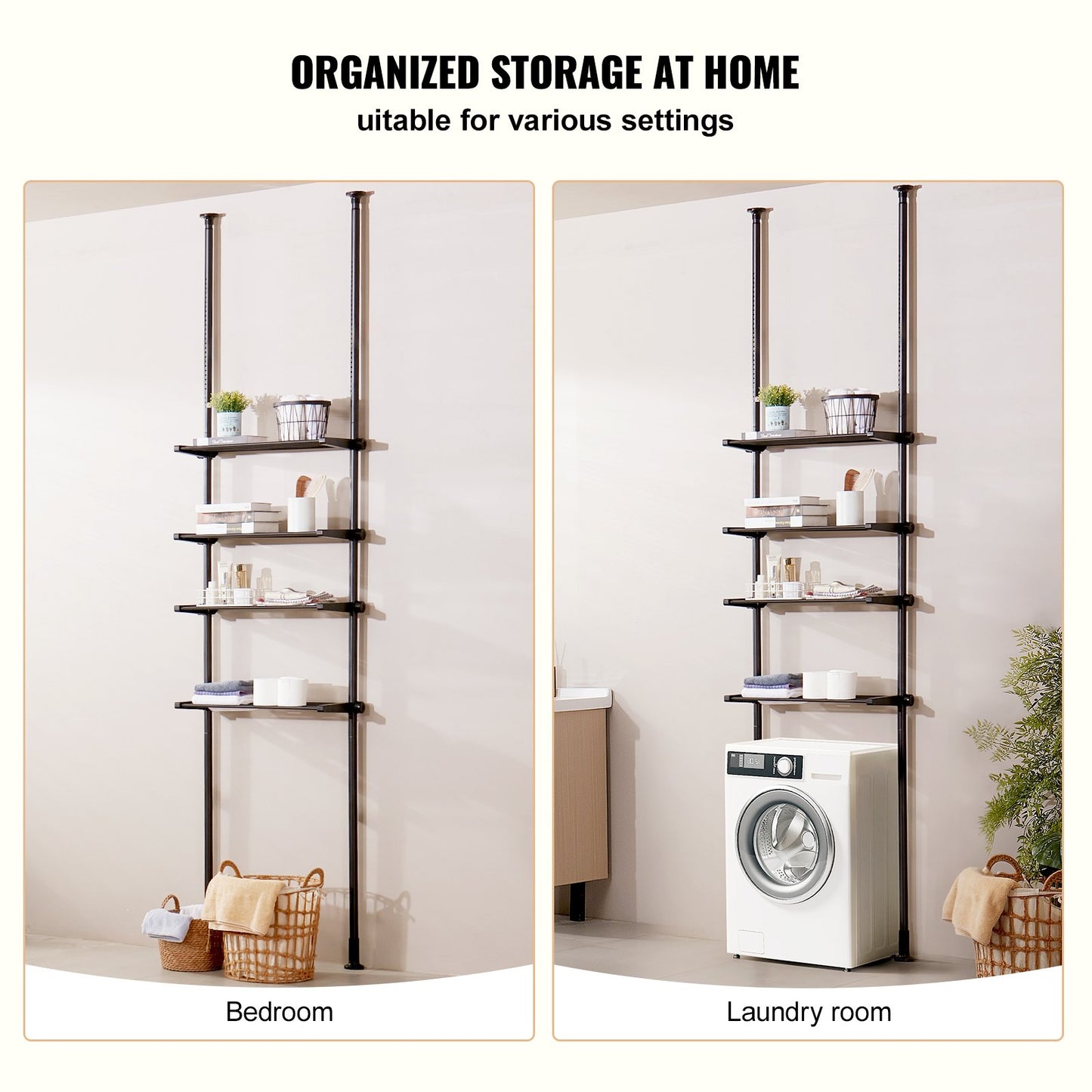 Över toaletten Förvaring 4-vånings badrum Hylla Rack Space Saver Organizer