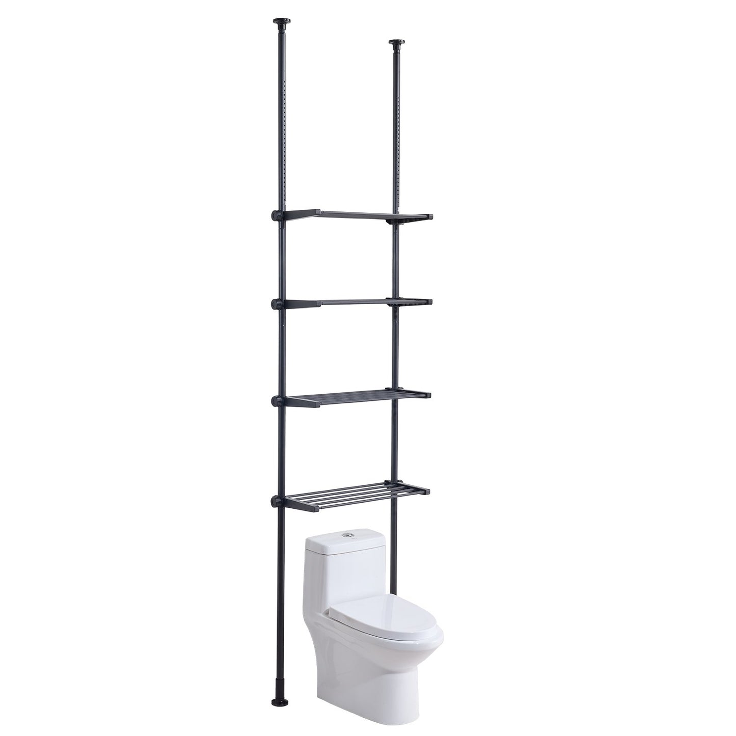 Över toaletten Förvaring 4-vånings badrum Hylla Rack Space Saver Organizer