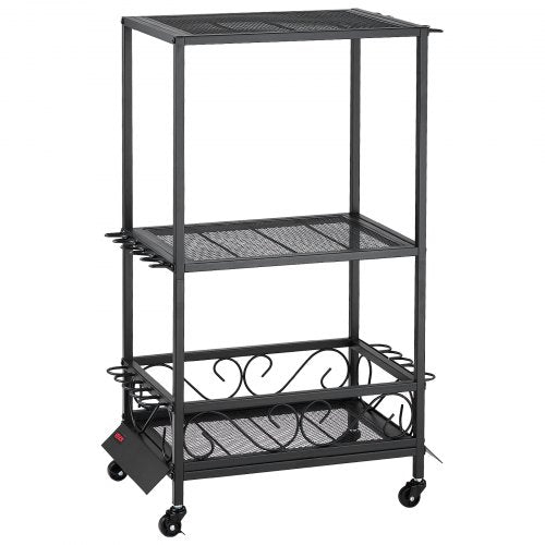 10-Pole Fishing Rod Holder Fishing Rack Garage Wheel Cart Organizer