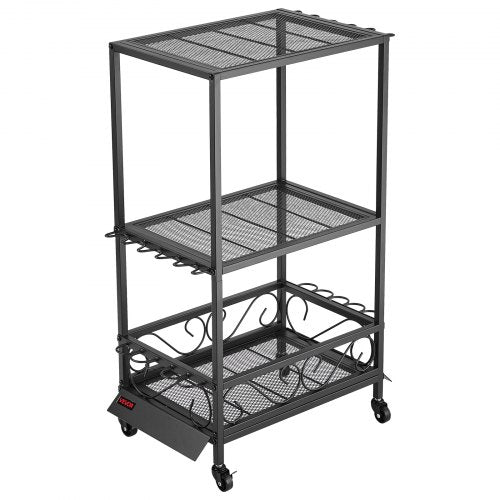 10-Pole Fishing Rod Holder Fishing Rack Garage Wheel Cart Organizer