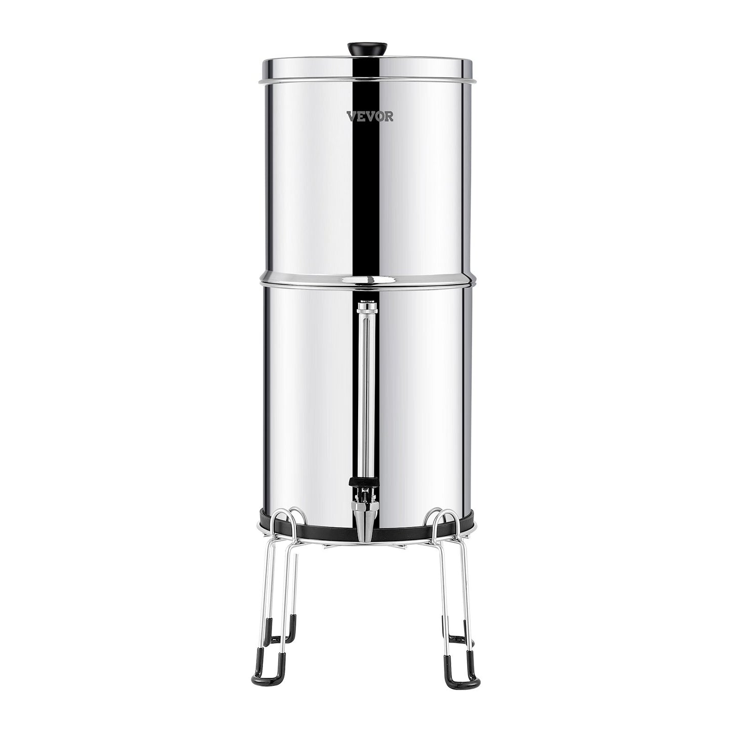 2.25G Gravity-matat vattenfilter bänkskivasystem rostfritt stål 4 filter