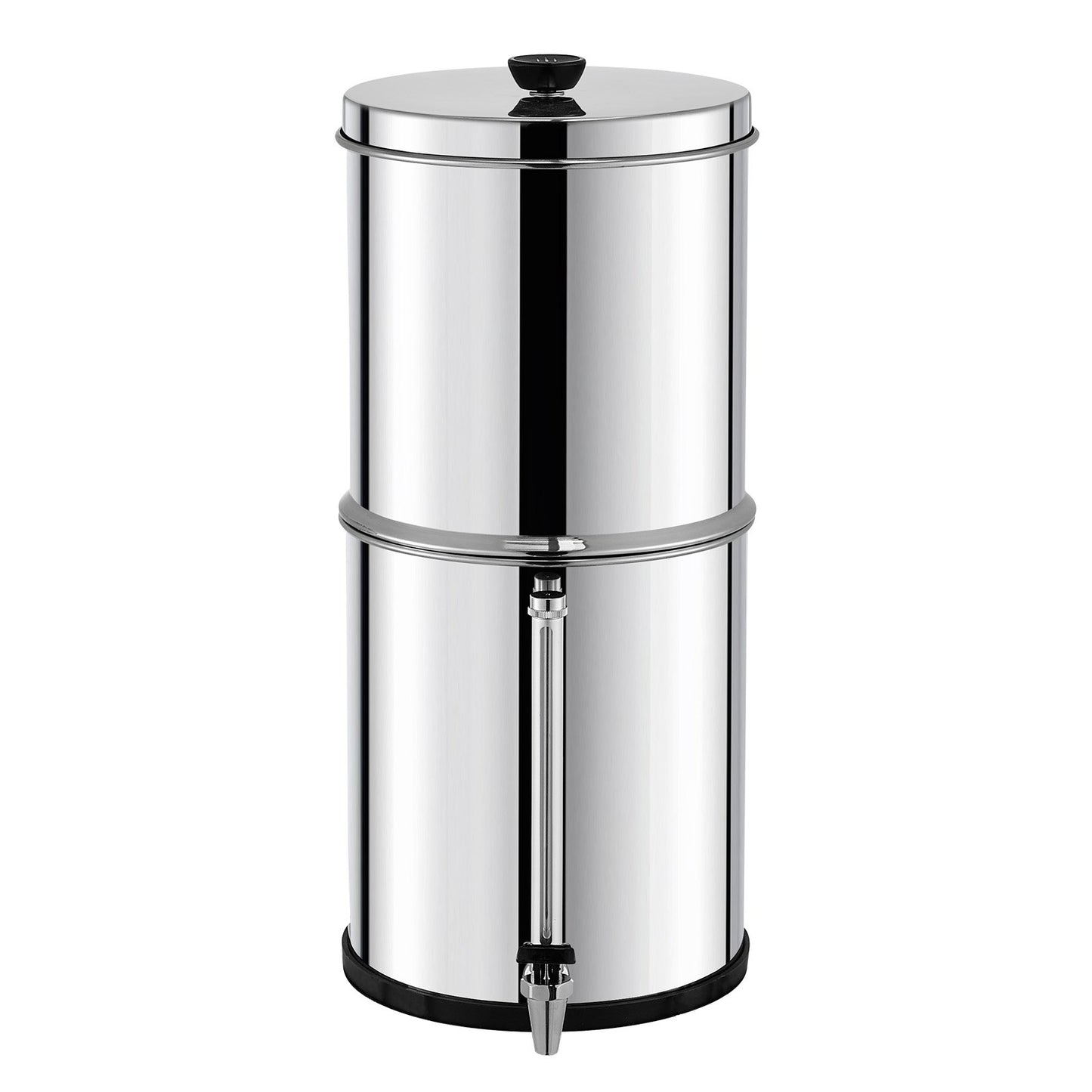 2.25G Gravity-matat vattenfilter bänkskivasystem rostfritt stål 2 filter