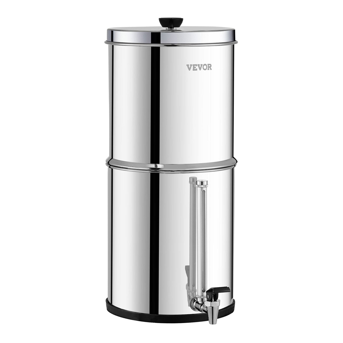 2.25G Gravity-matat vattenfilter bänkskivasystem rostfritt stål 2 filter