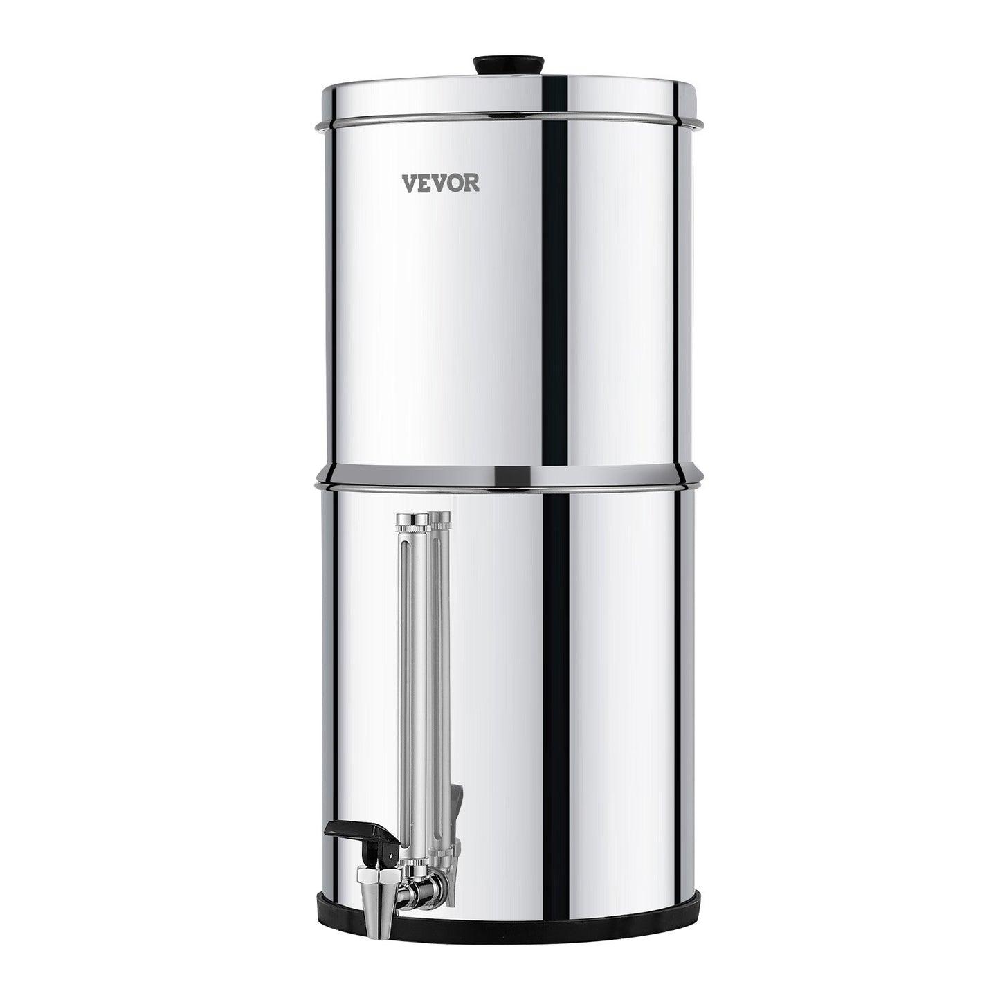 2.25G Gravity-matat vattenfilter bänkskivasystem rostfritt stål 2 filter