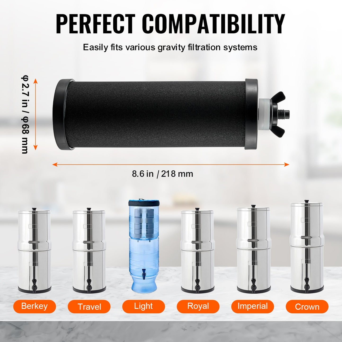 Purification Water Filter Replacement for Gravity Filter System 2 Pack