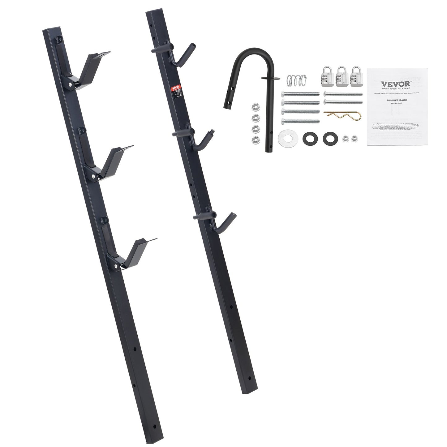 Trimmer-Gestell, 3-fach-Unkraut-Trimmer-Gestell, Verriegelbarer Trimmhalter, Landschafts-Anhänger-Gestellträgermontage auf offenen Pickups/Anhängern, geschlossenen Anhängern, Paar
