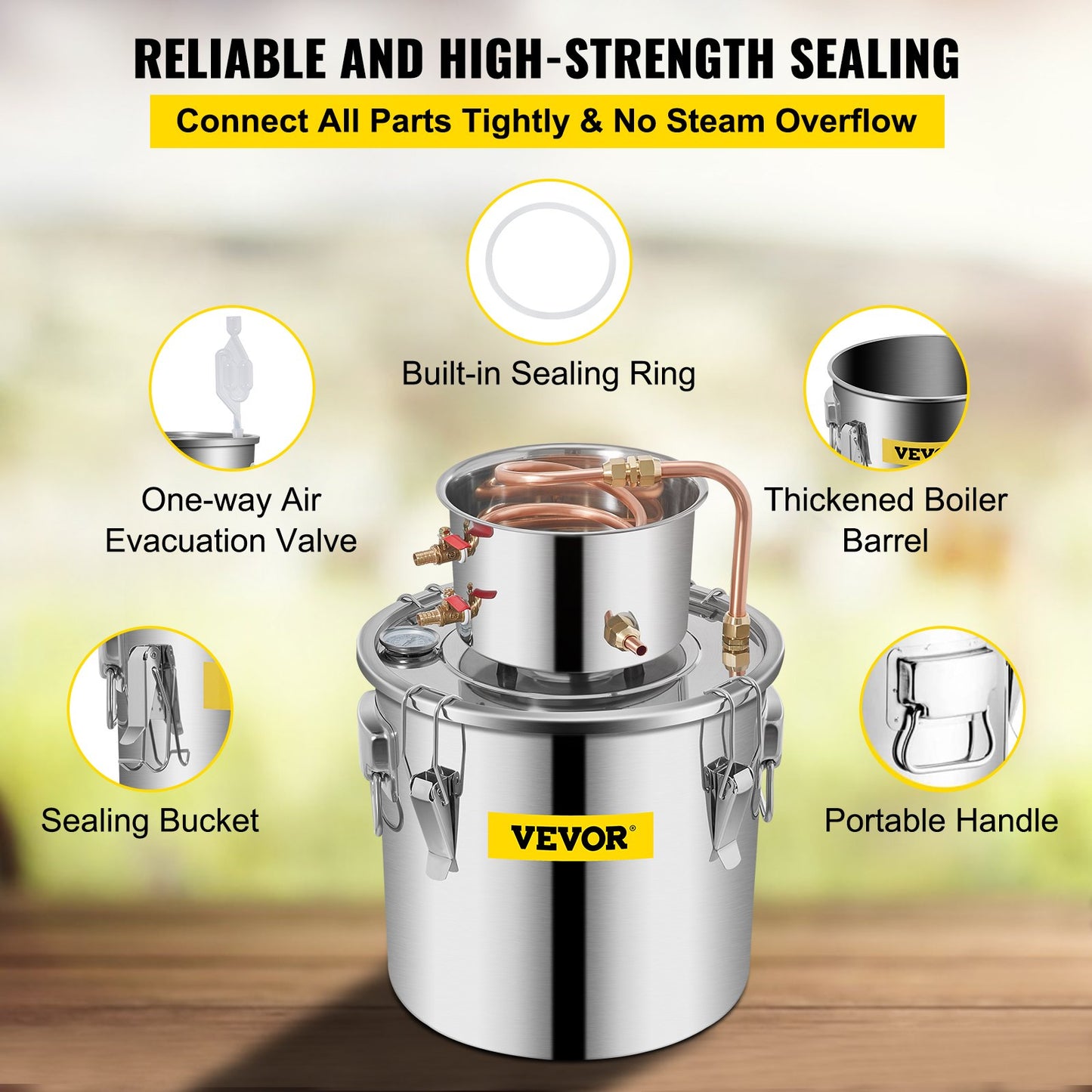 Moonshine Still Distillery Kit 3,3 Gal Water Essential Oil Destillation Kit med vattenpump