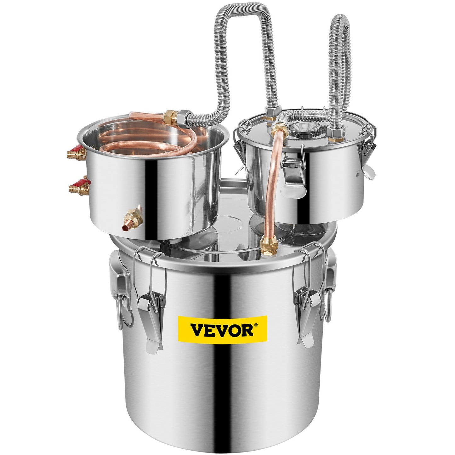 Moonshine Still Distiller 3Gal 12L rostfritt stål vattendestillator kopparrör med cirkulationspump Hembryggningssats Inbyggd termometer