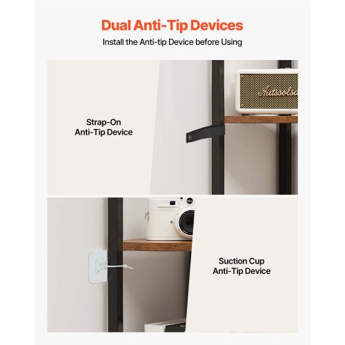 6-tier corner shelf tall corner rack with LED light narrow display shelf