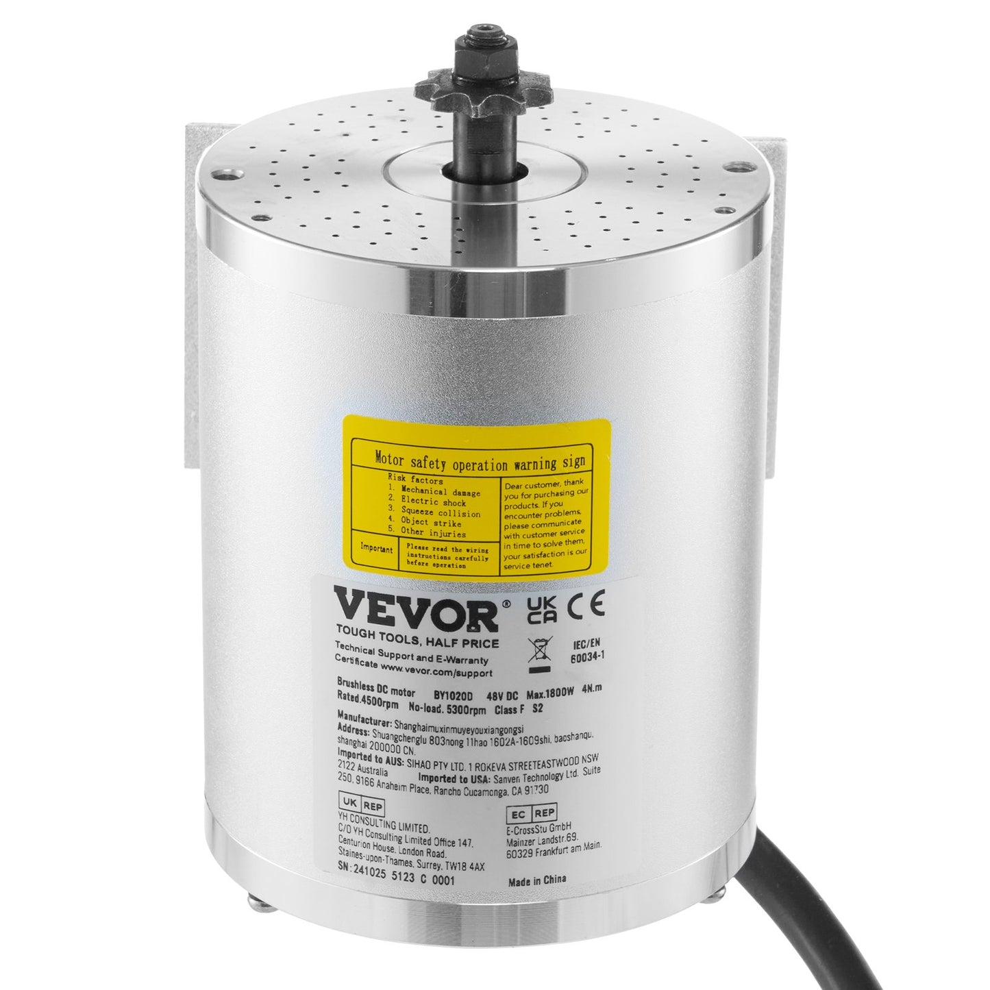 1800W Electric Brushless DC Motor Kit 48V 4500rpm with Speed Controller