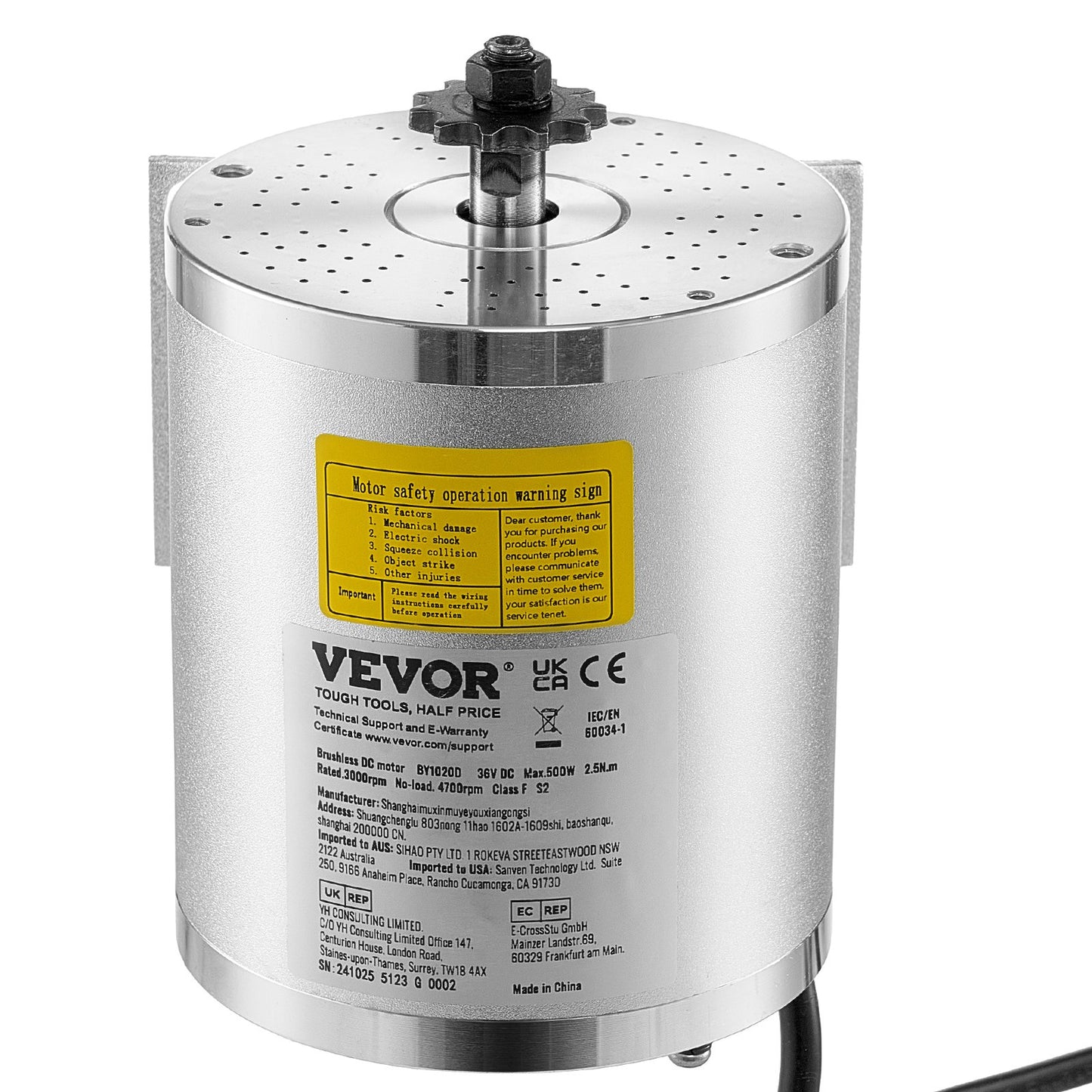 500 W elektrischer bürstenloser Gleichstrommotor-Bausatz, 36 V, 3000 U/min, mit verbessertem Controller