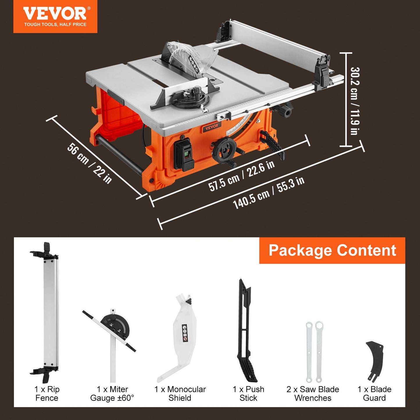 10" Table Saw Electric Cutting Machine 4400RPM 25-Inch Rivet Capacity Woodworking