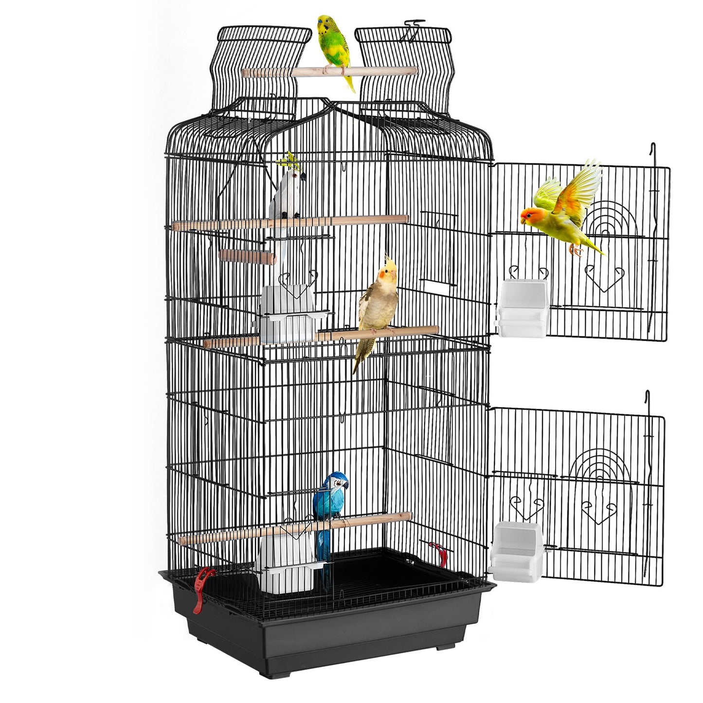 Bird Flight Cage 39 i hängande parakitbur i metall för Cockatiels papegoja