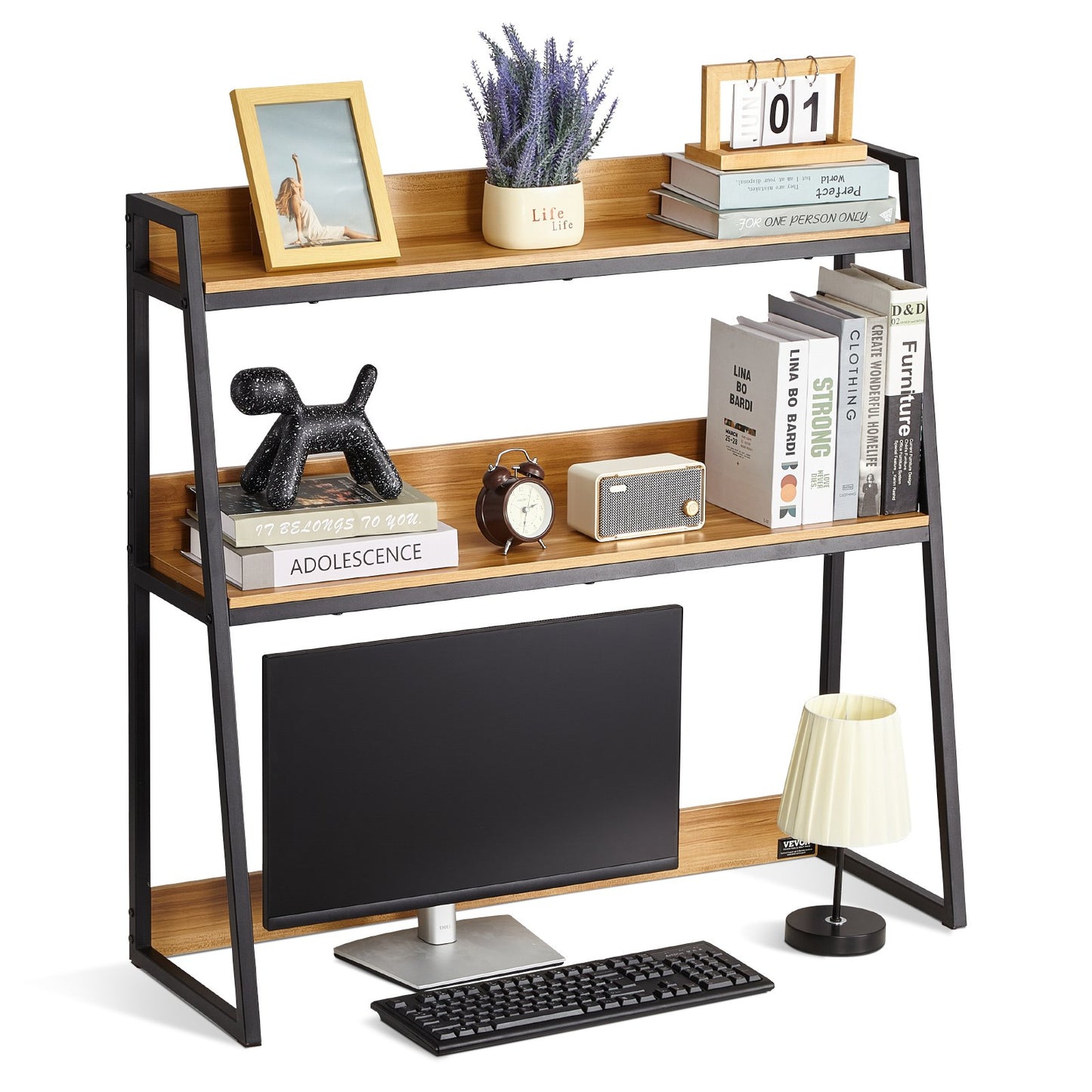 Desktop Bookshelf Desktop Storage Organizer 2-Tier for Office and Home
