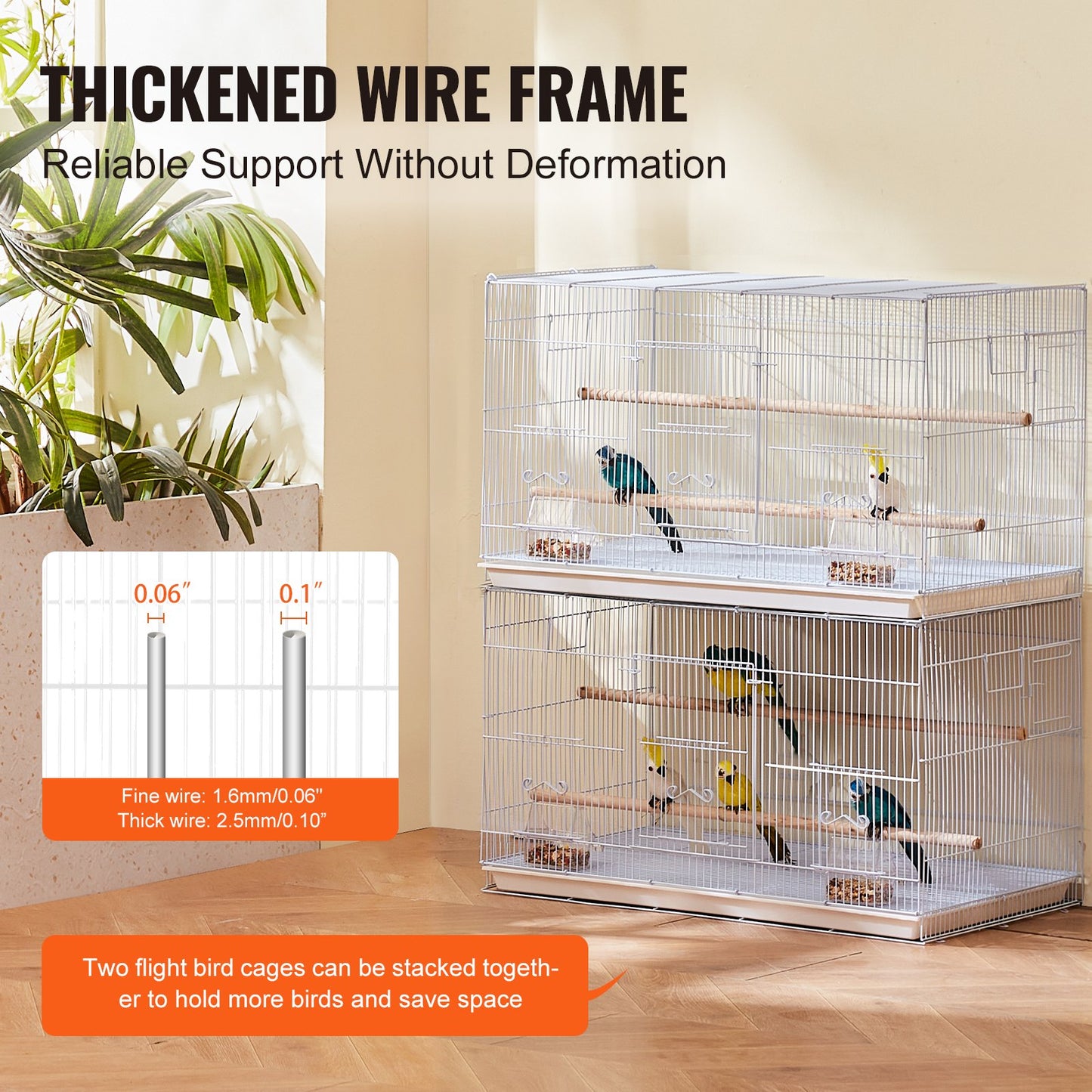 Bird Flight Cage 18 i Small Metal Parakit Cage för Cockatiels White