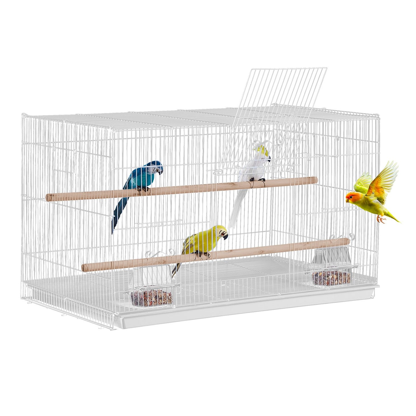Bird Flight Cage 18 i Small Metal Parakit Cage för Cockatiels White