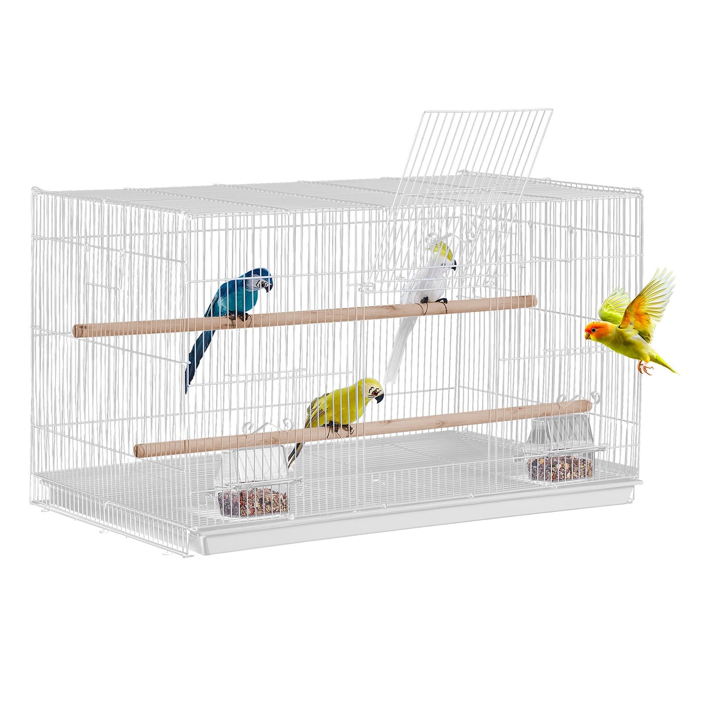 Bird Flight Cage 18 i Small Metal Parakit Cage för Cockatiels White