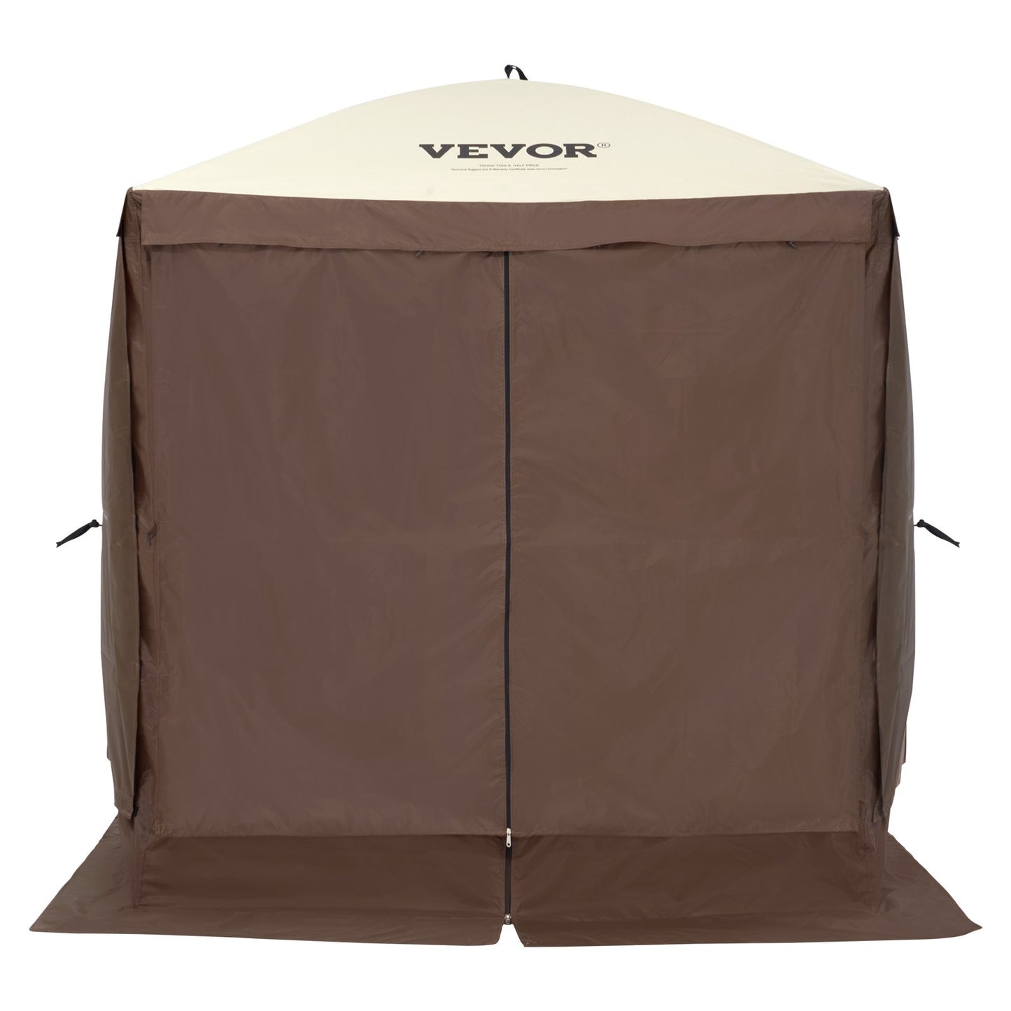 Pop Up Gazebo Tent Pop-Up Screen Tent 4-Sided Canopy Sun Shelter Brown