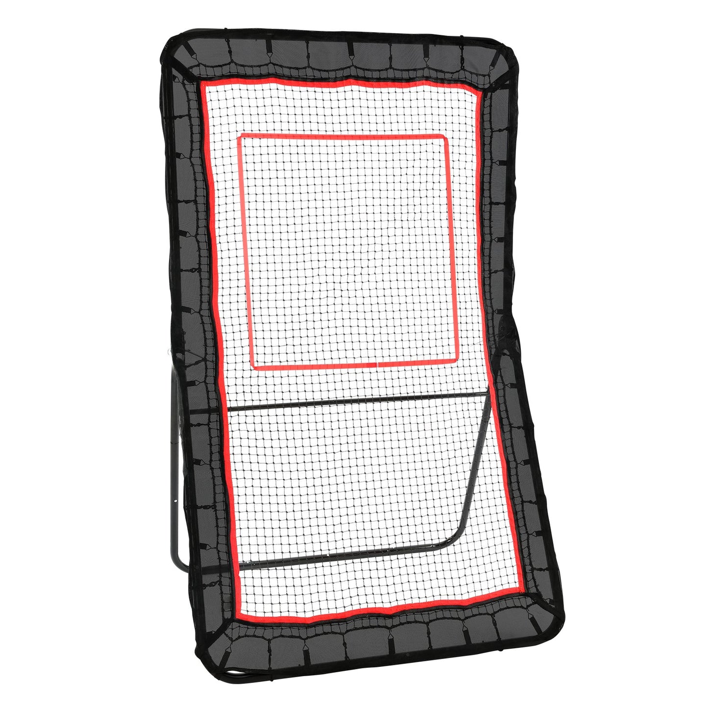 Lacrosse Rebounder för bakgård, 4x7 Ft Volleyboll Bounce Back Net, Pitchback Throwback Baseball Softball Retur träningsskärm, Justerbar vinkel Skjutövning Träningsvägg med mål