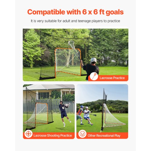 3,6x2,7 m Schutzrahmen für Hockey-Lacrosse-Tore mit Trainingsnetz mit erweiterter Abdeckung | EU