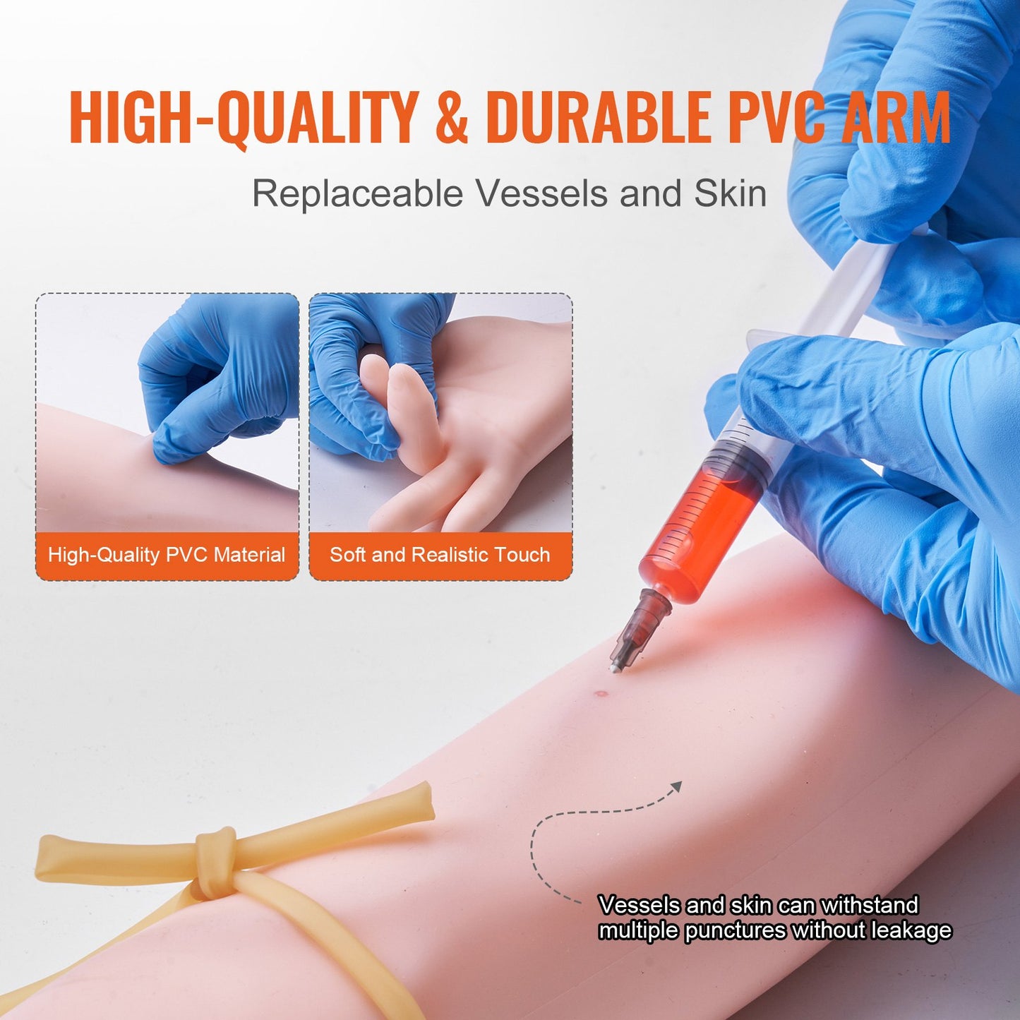 Phlebotomy Practice Kit, IV Venipuncture Intravenous Training Kit, High Simulation IV Practice Arm Kit with Carrying Case, Practice and Perfect IV Skills, for Students Nurses and Professionals