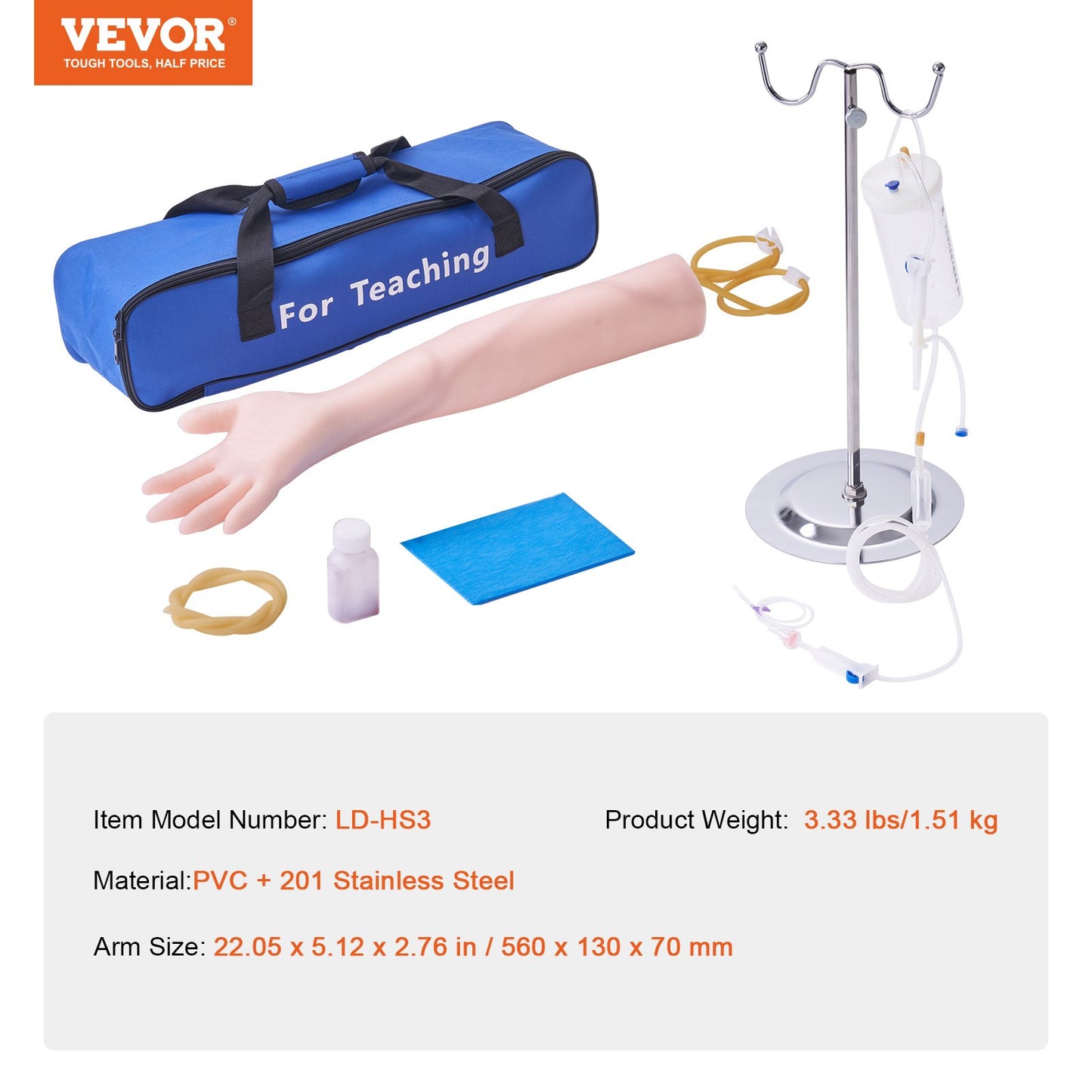 Phlebotomy Practice Kit, IV Venipuncture Intravenous Training Kit, High Simulation IV Practice Arm Kit with Carrying Case, Practice and Perfect IV Skills, for Students Nurses and Professionals