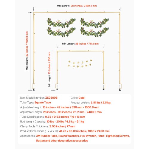 Tabletop Tripod Stand with Clamps 28"-98" L Adjustable Tabletop Tripod with Arc | EU