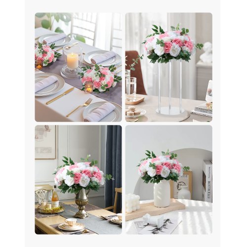 Flower balls for wedding table decorations Flower bouquet Pink + White 10 PCS | EU