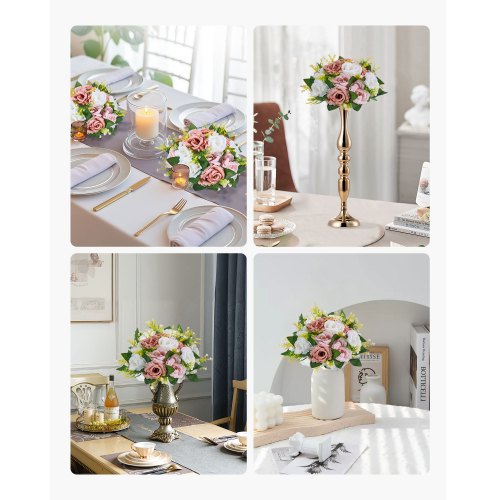 Flower balls for wedding table decorations 23 cm flower bouquet pink + white | EU
