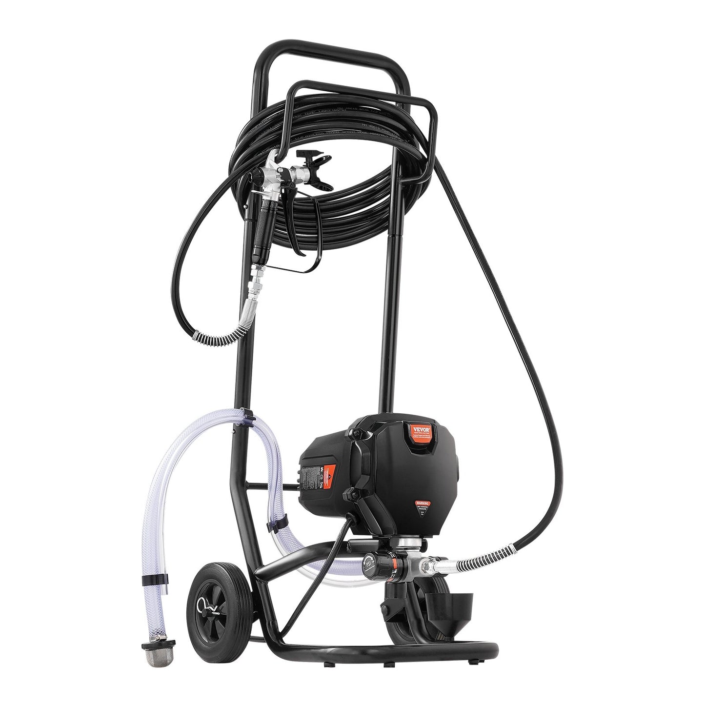 Stand Airless färgspruta, 750W 3000PSI Högeffektiv Elektrisk Airless-spruta med vagn, fin och jämn målningseffekt, färgsprutor för heminredning och exteriörmöbler och staket