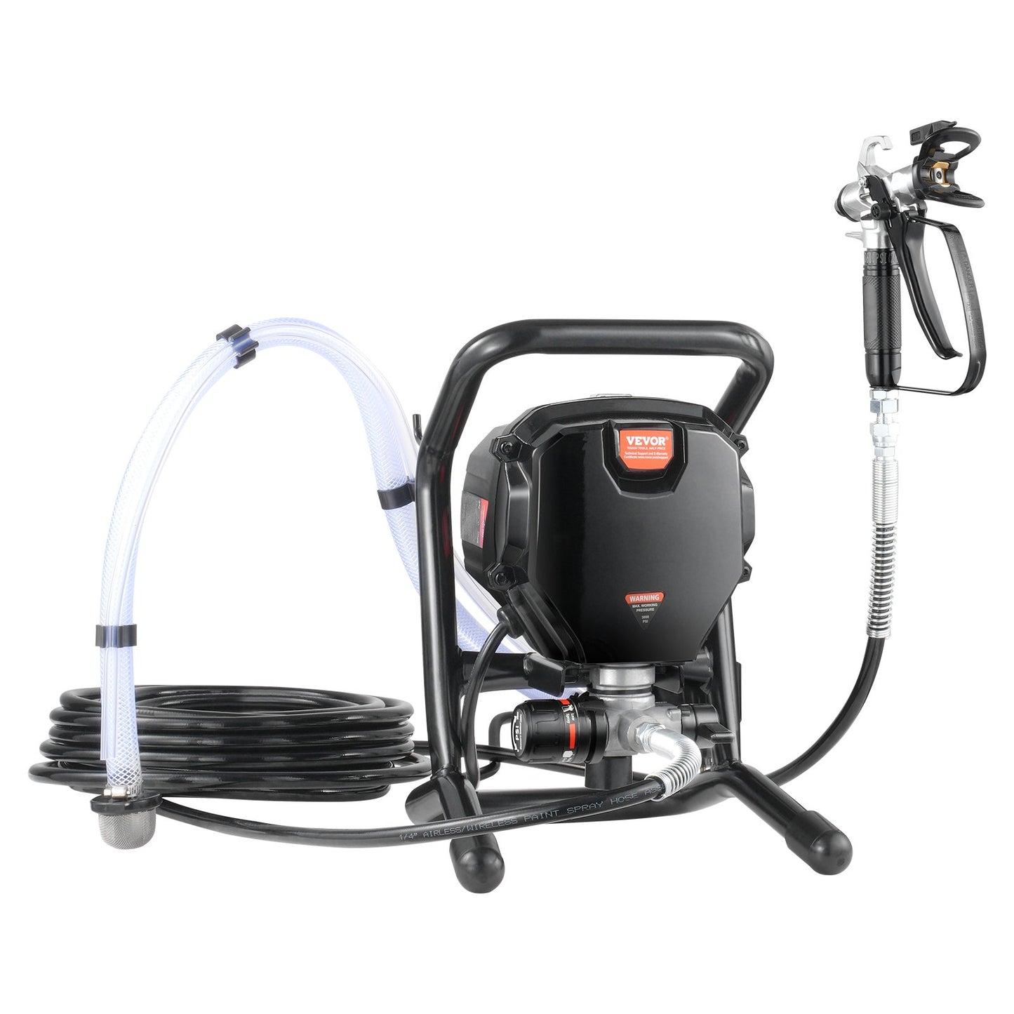 Stand Airless färgspruta, 750W 3000PSI högeffektiv elektrisk högtrycksspruta, fin och jämn målningseffekt, handhållna färgsprutor för heminredning och exteriör möbler och staket