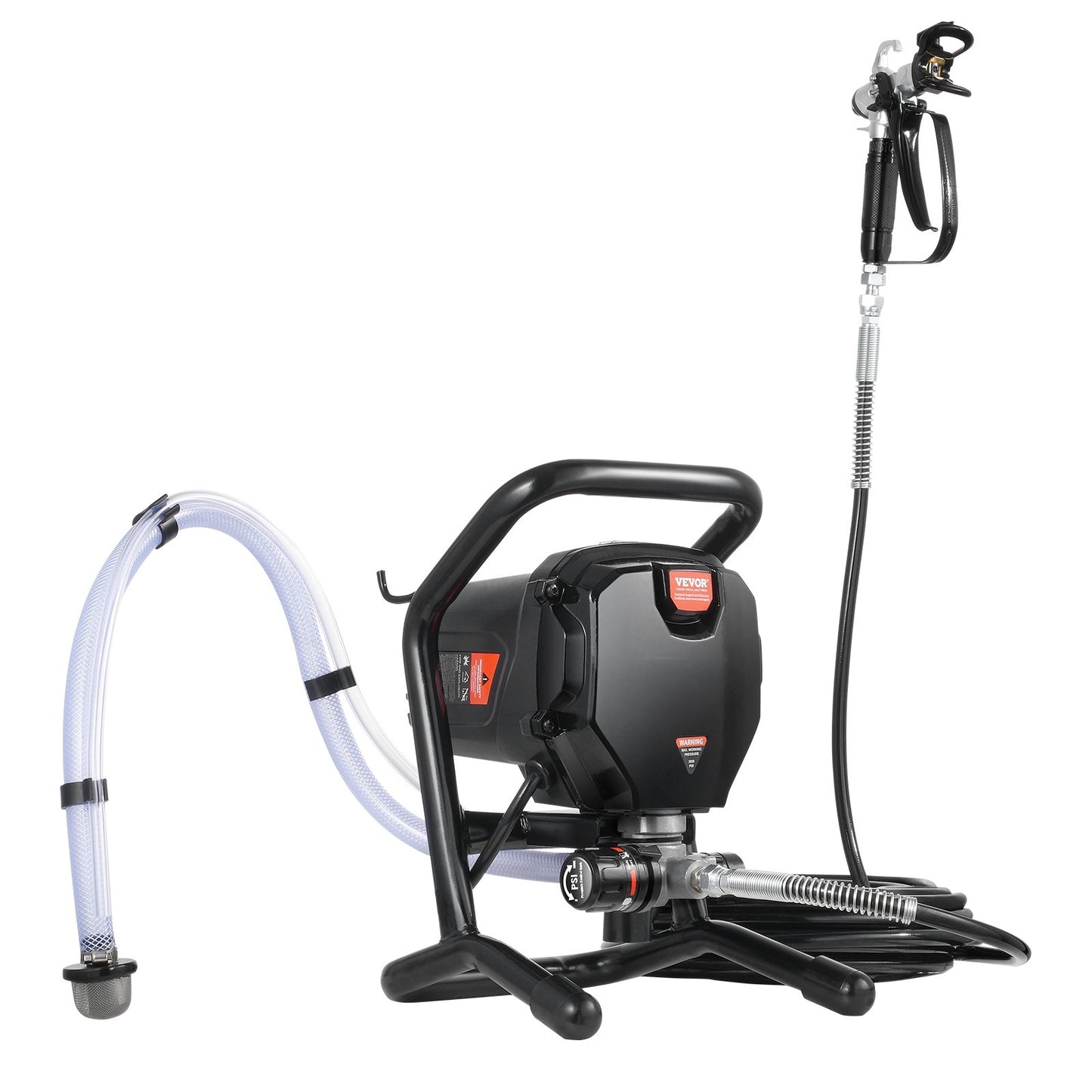 Stand Airless färgspruta, 750W 3000PSI högeffektiv elektrisk högtrycksspruta, fin och jämn målningseffekt, handhållna färgsprutor för heminredning och exteriör möbler och staket