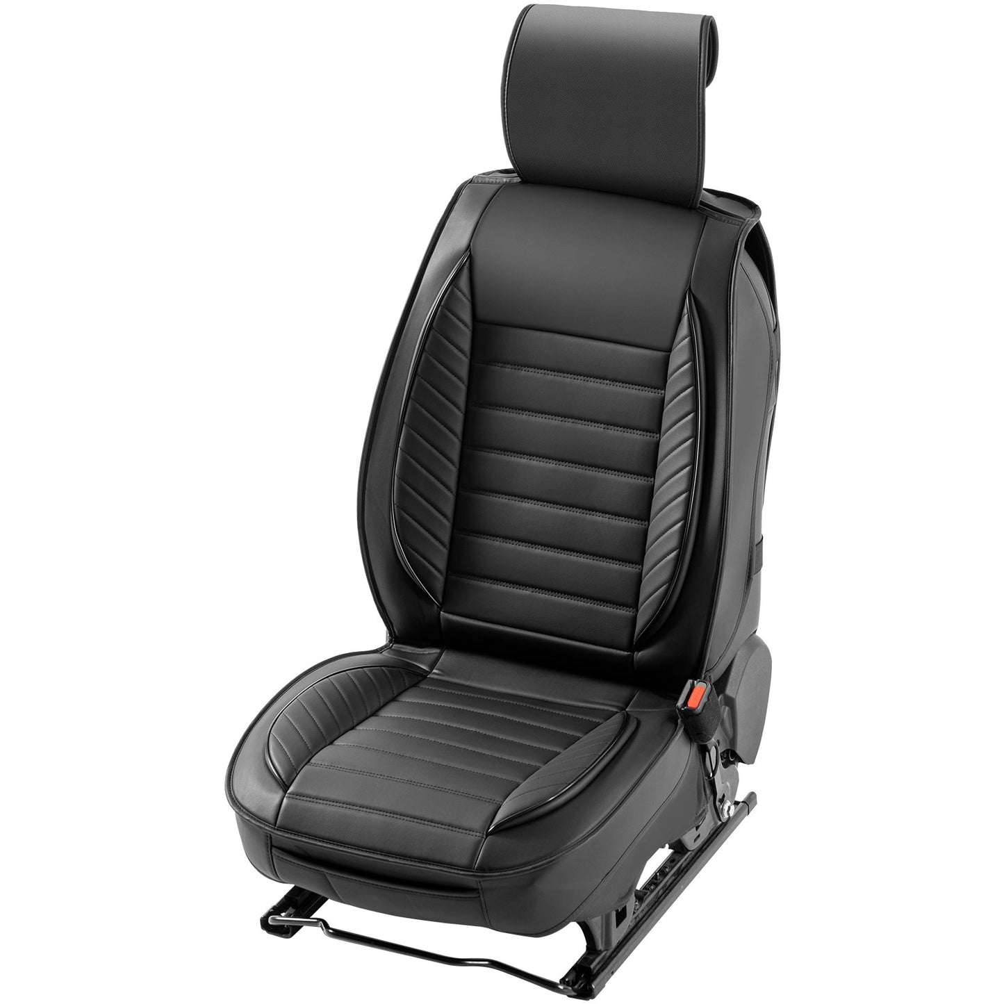 Sitzbezüge, Universal-Autositzbezüge, Komplettset, Vorder- und Rücksitze, 9-teilige Kunstleder-Sitzbezüge, halbgeschlossenes Design, abnehmbare Kopfstütze und Airbag-kompatibel, für die meisten Autos, SUVs und LKWs