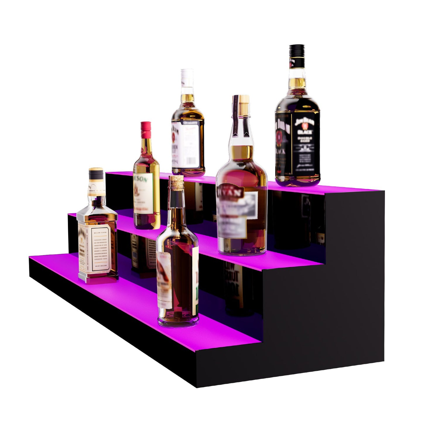 LED-upplyst spritflaska Display Bar Hylla RF & App Control 40" 3-steg