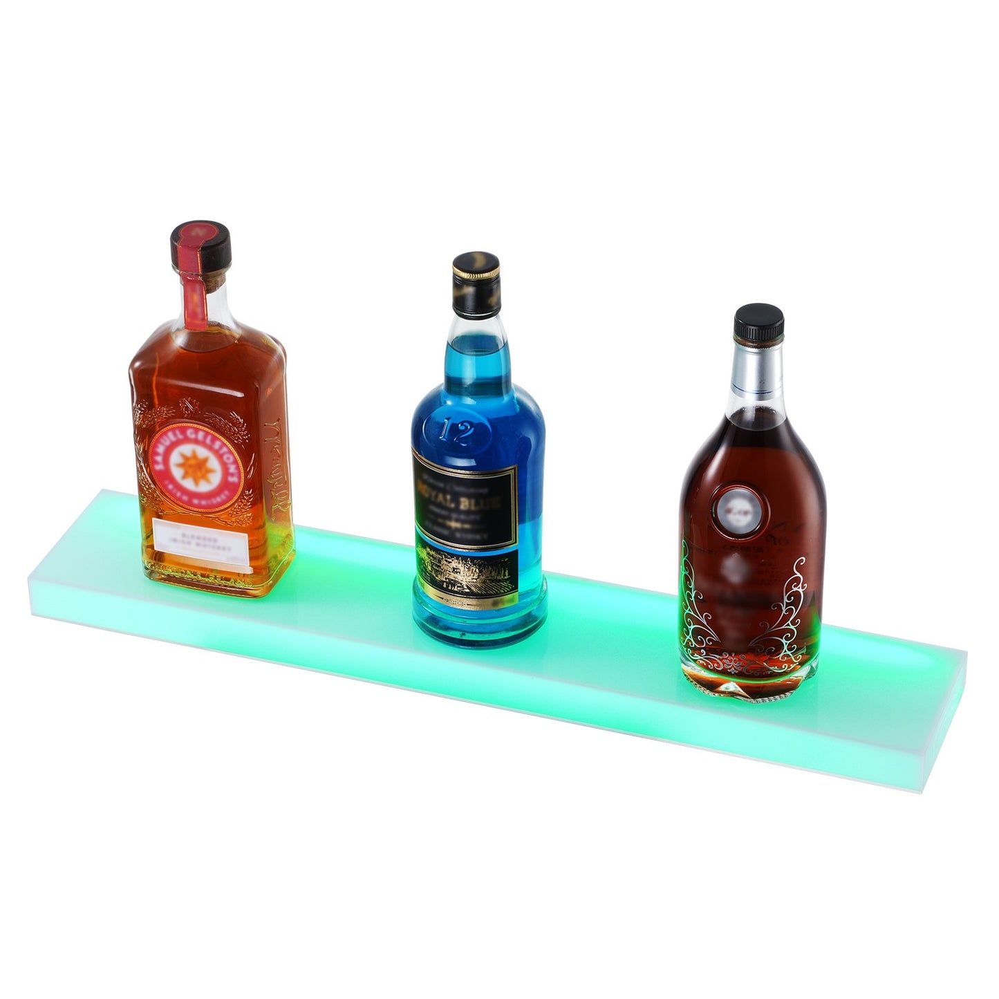 Wall Mounted LED Illuminated Liquor Bottle Display Home Bar Shelf 24" 1-Step