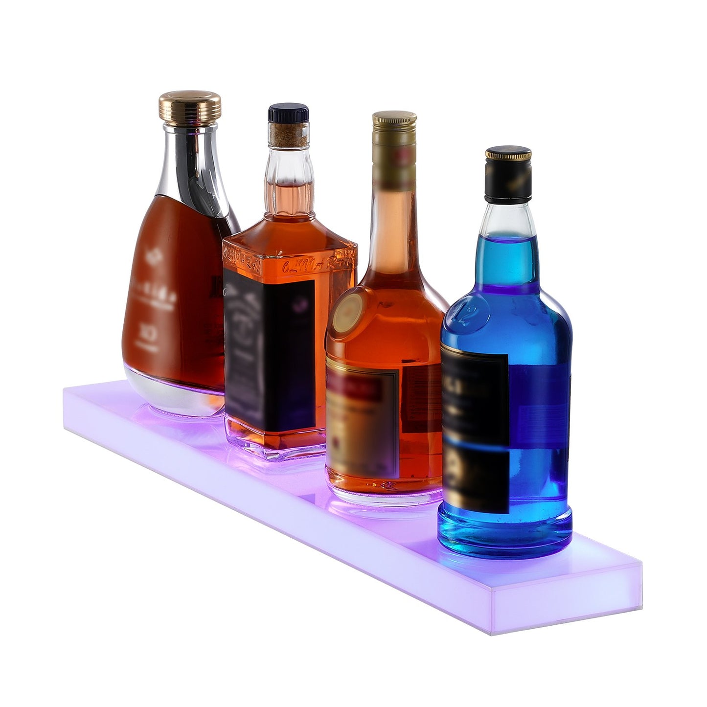Wall Mounted LED Illuminated Liquor Bottle Display Home Bar Shelf 24" 1-Step