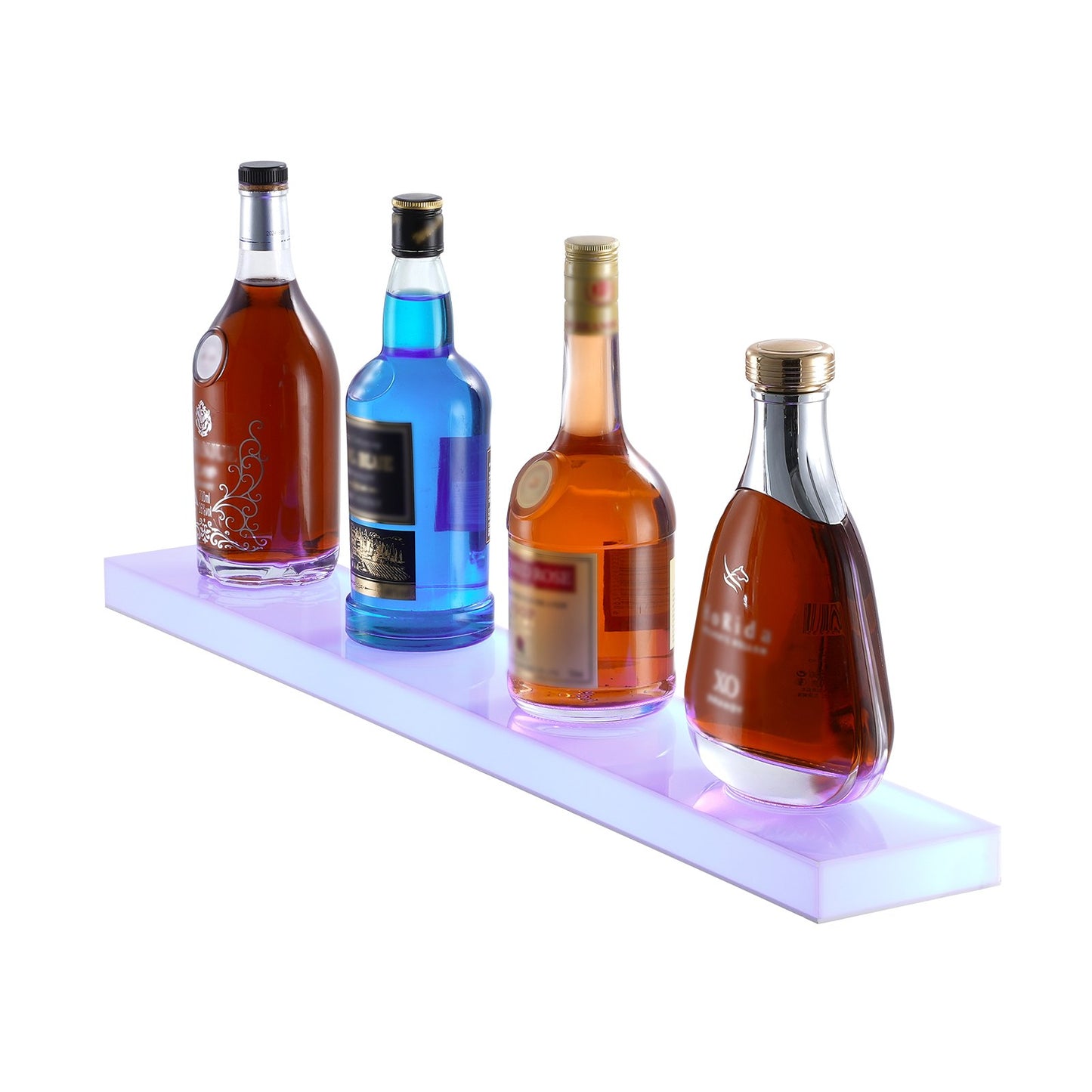 Väggmonterad LED-upplyst spritflaska Display Hemmabarhylla 30" 1-steg