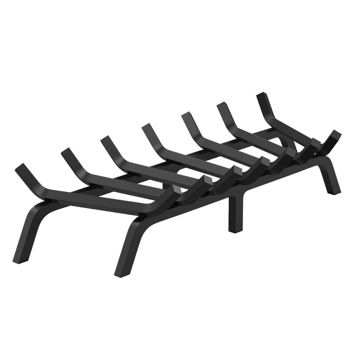Fireplace Grate, 30 Inch Heavy Duty Fire Grate with 6 Support Legs, 3/4'' Solid Powder Coated Steel Bars, Wood Burning Holder for Indoor and Outdoor Fireplace