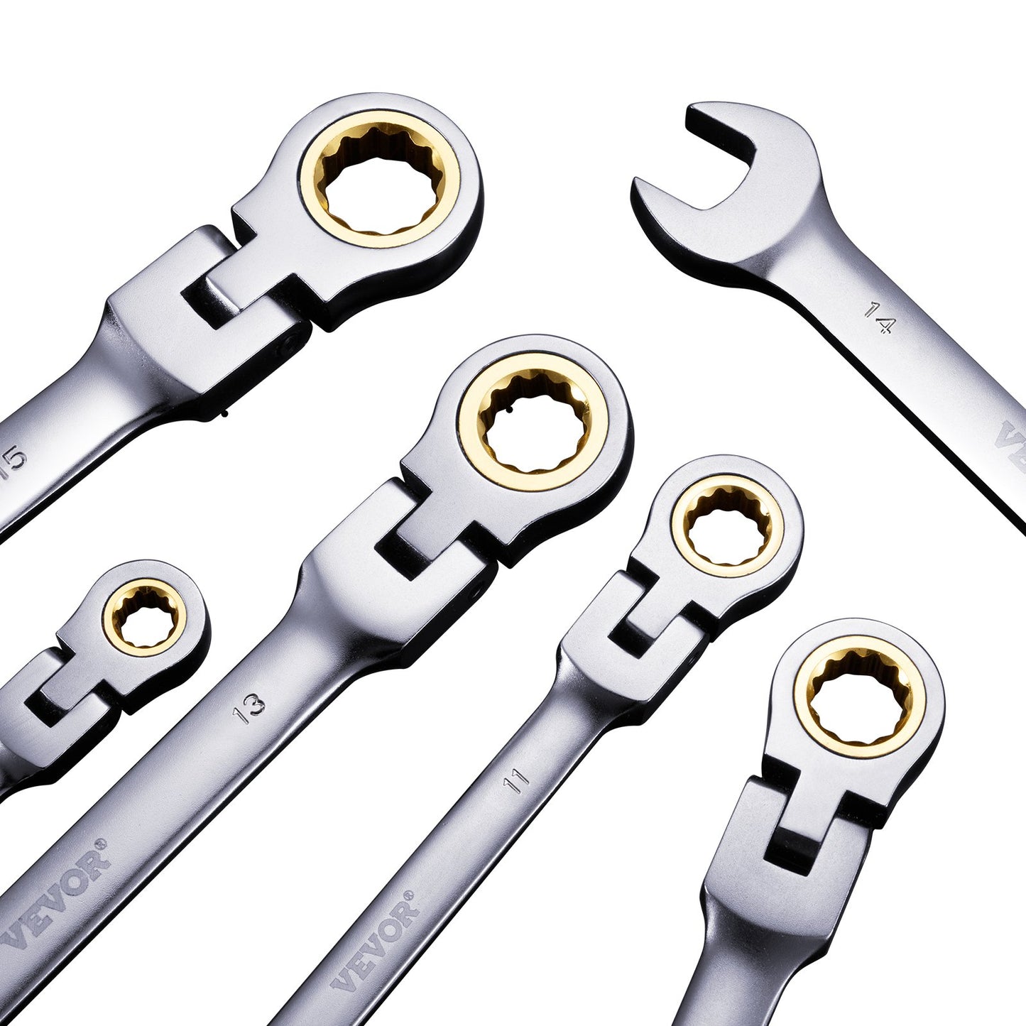 Flex-Head Ratchet Set 8 PC Metric 8 mm-17 mm with Roll-up bag