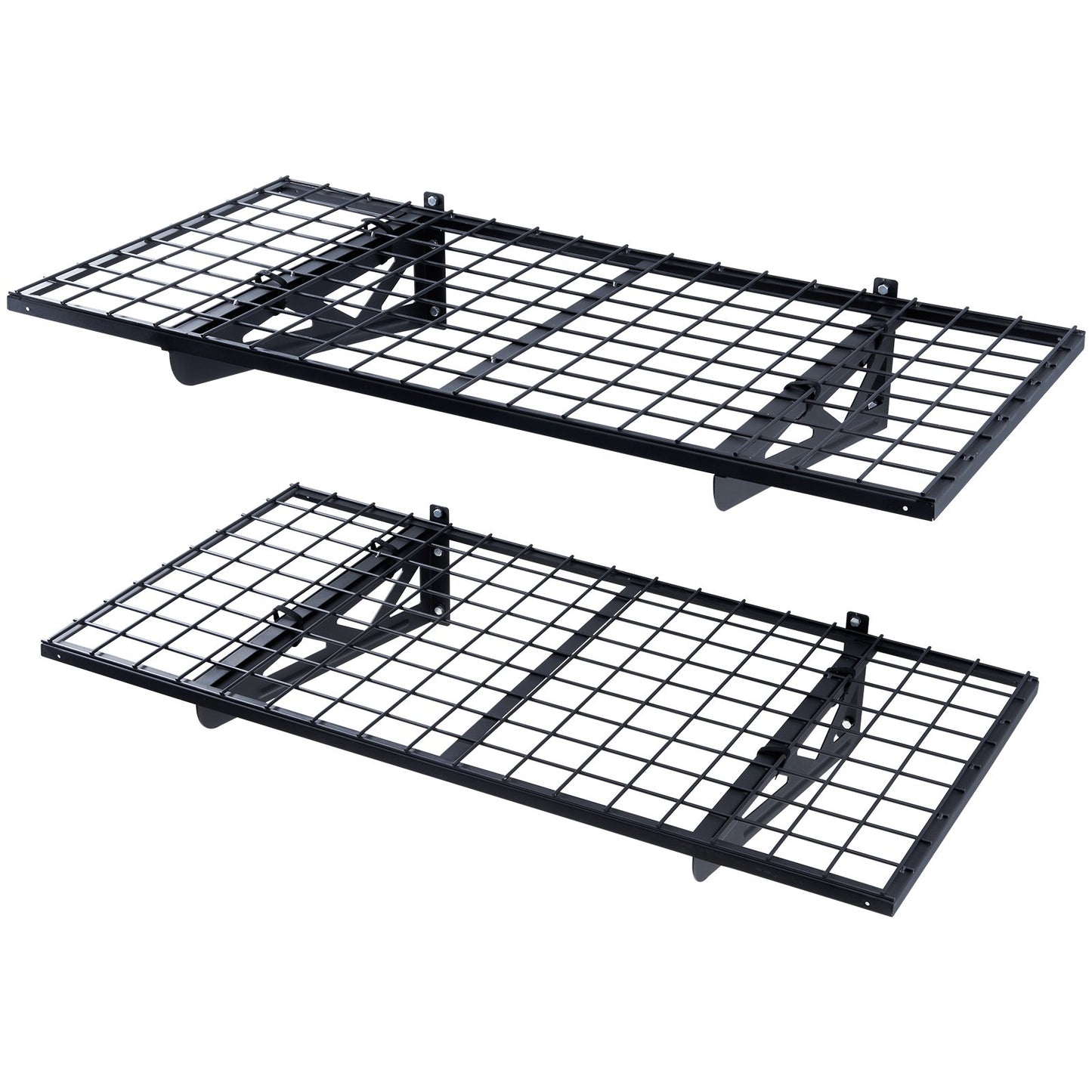Garageförvaringshyllor, 2-pack, 4 x 2 fot Heavy Duty Garagehyllor Väggmonterade, 502 lbs Lastkapacitet (totalt) Garageförvaringsställ Flytande hyllor, Lämplig för butik, bod, garageförvaring