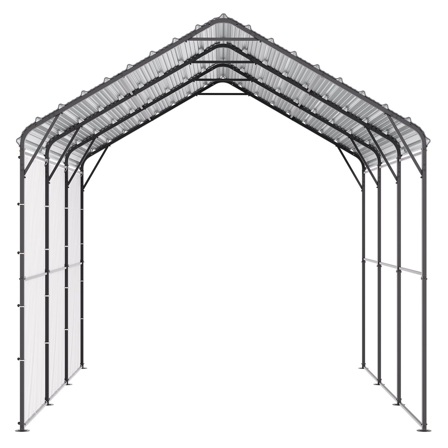 10' x 15' Metal Carport Heavy Duty Outdoor Car Shelter Garage for Boats