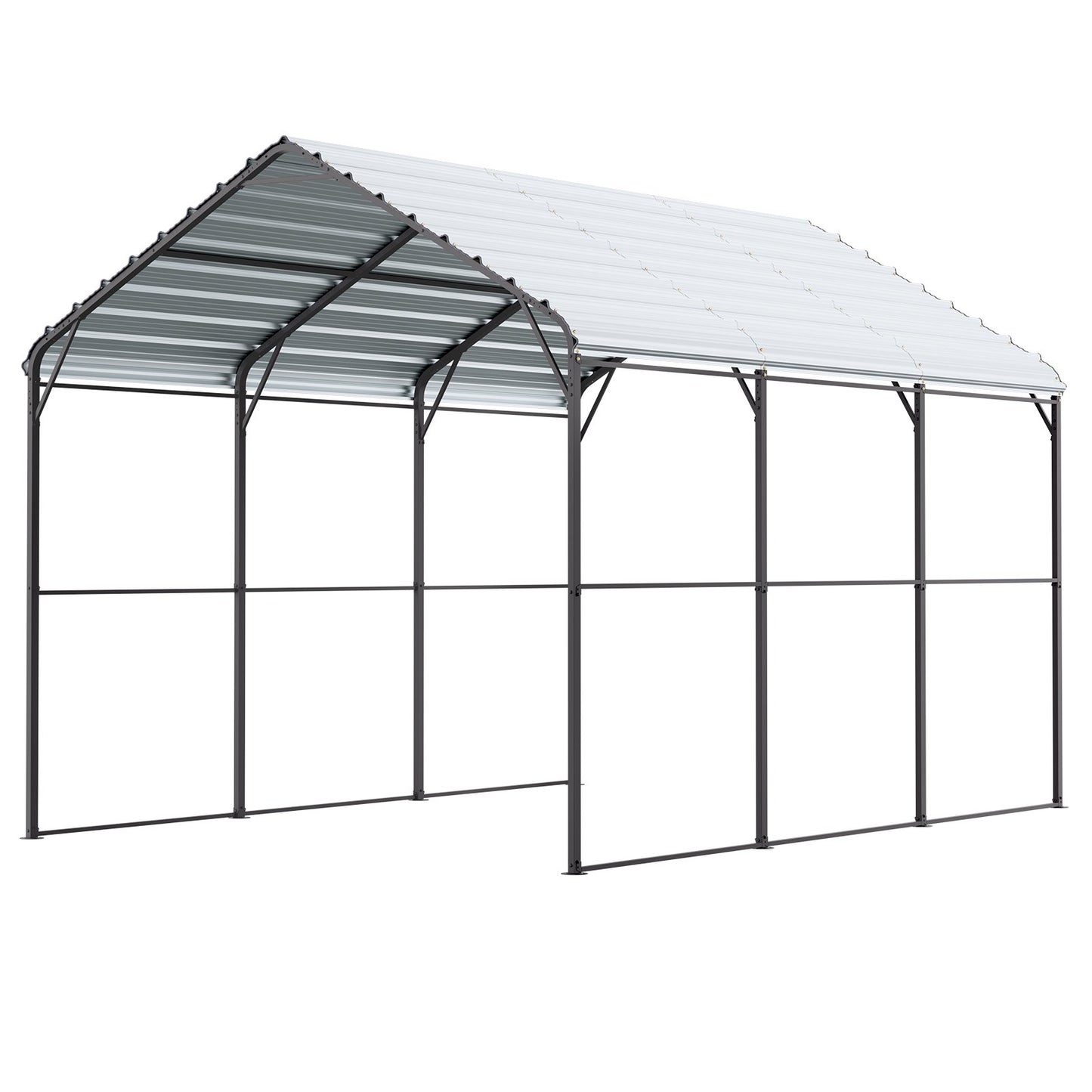10' x 15' Metal Carport Heavy Duty Outdoor Car Shelter Garage for Boats
