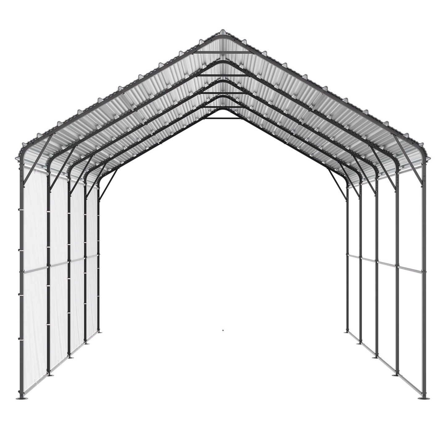 12' x 20' Metal Carport Heavy Duty Outdoor Car Shelter Garage for Boats